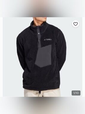 NEW Adidas Terrex XPLORIC High-Pile Fleece Pullover Men M Black Cabincore $140